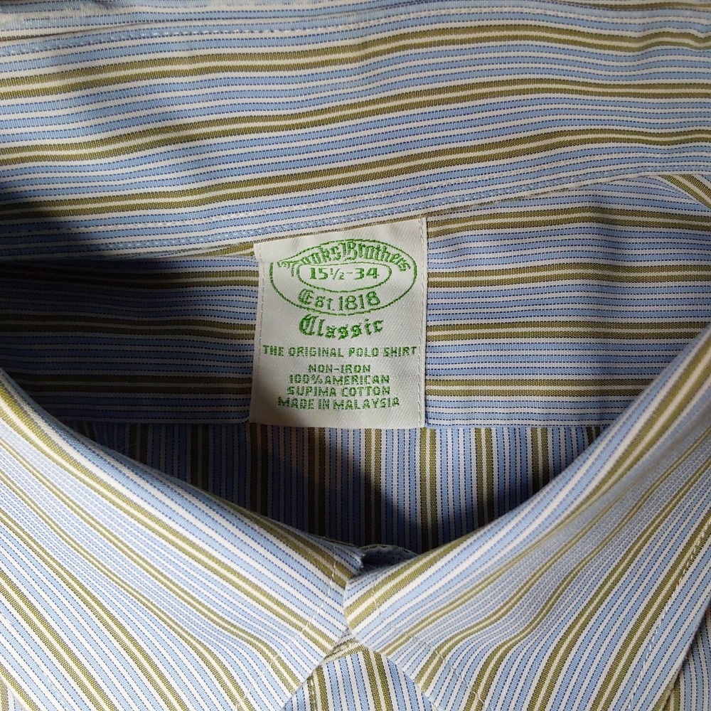 Brooks Brothers Men's 15 1/2-34 Classic Original Polo Button Down Dress Shirt - Picture 3 of 9